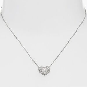 Swarovski Crystal Puffed Pavé Heart Necklace
